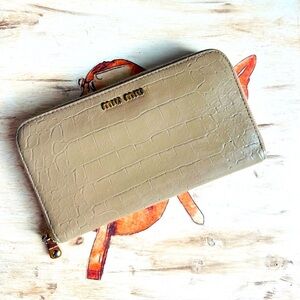 Miu Miu zip around crocodile leather wallet #194